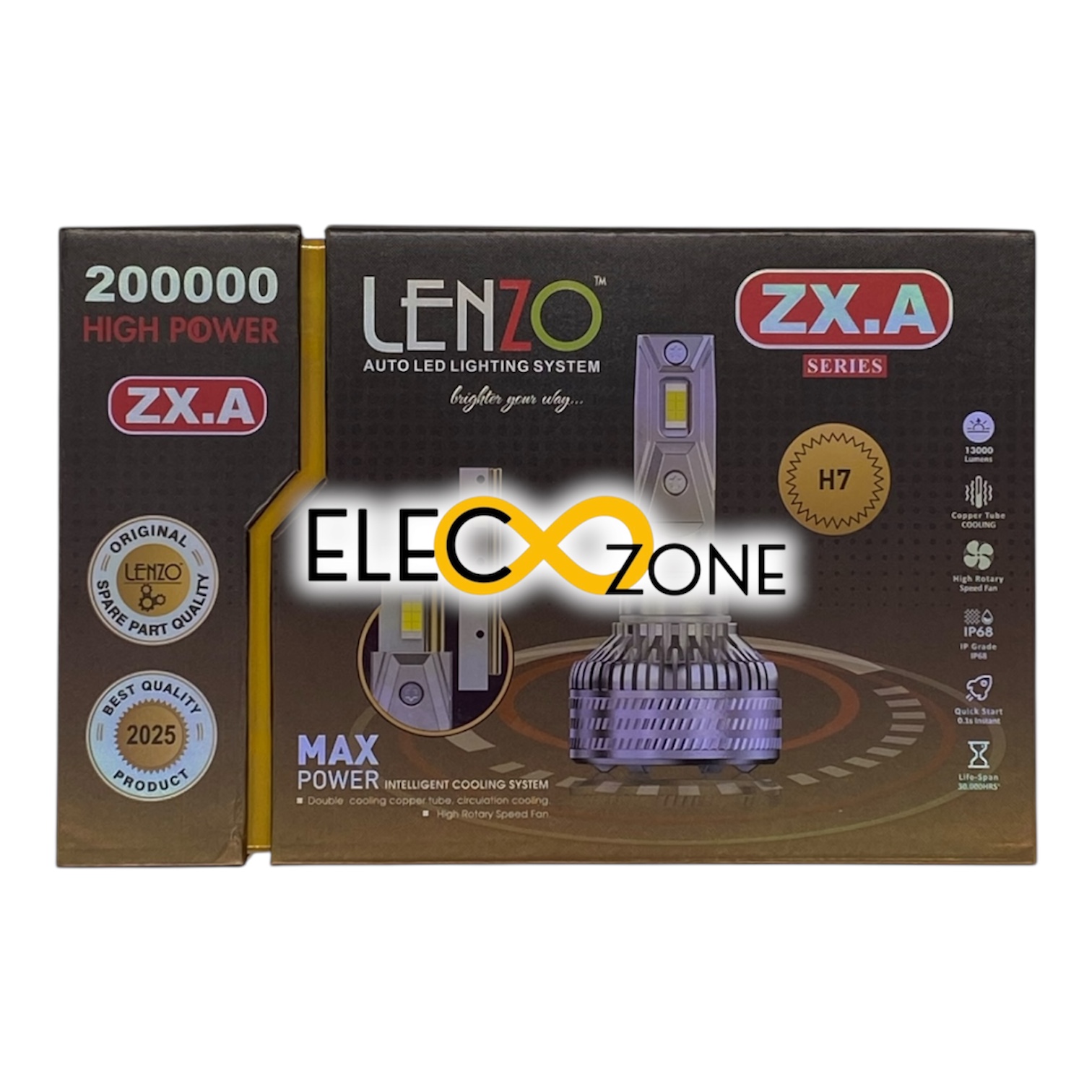 لامپ هدلایت خودرو لنزو مدل ZXA - نور سفید 6000K | لوکس مافیا